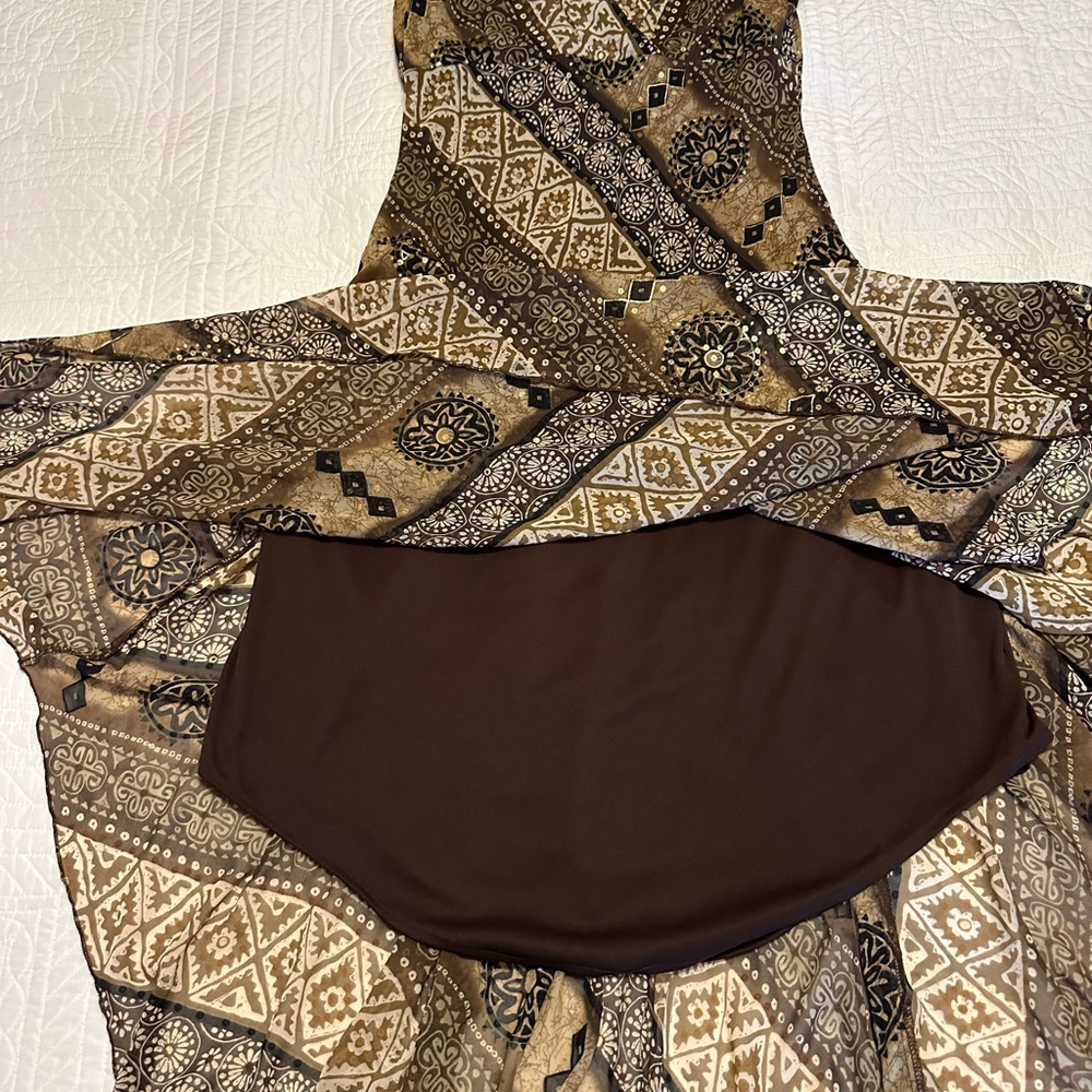 Rabbit Rabbit Rabbit Brown Patterned Wrap Maxi Dr… - image 8